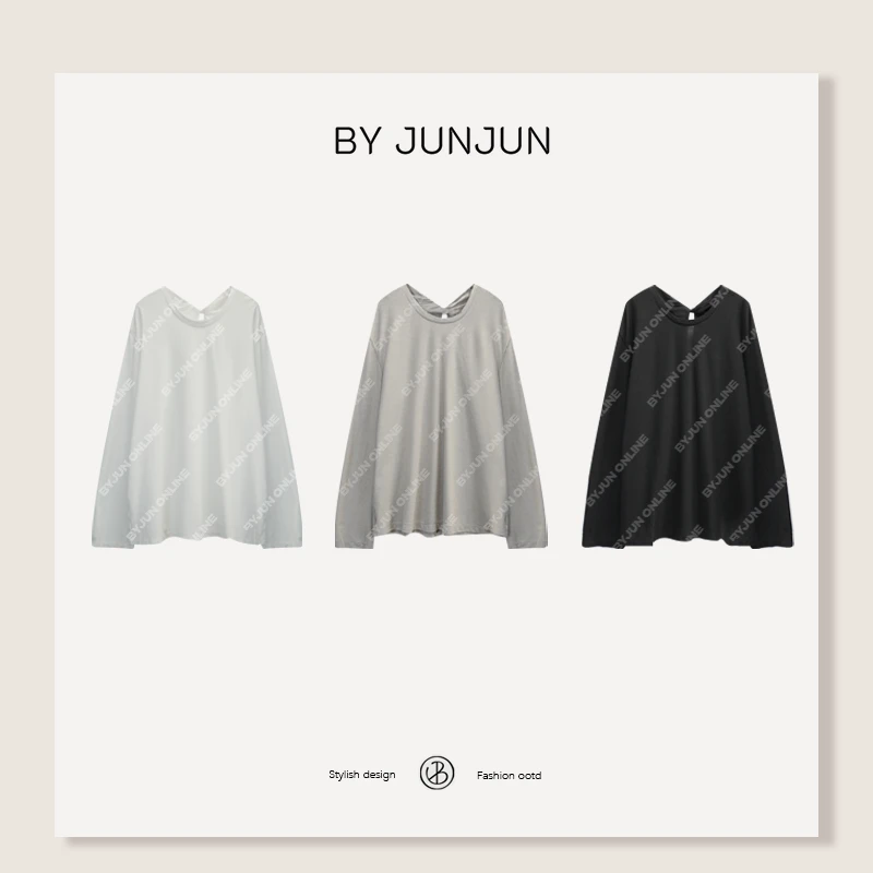 ByJunjun【扭结防晒】珺珺高级定制韩版夏季宽松圆领T恤