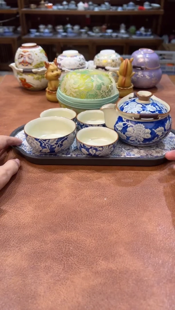 真的很便宜会开片的旅行茶具