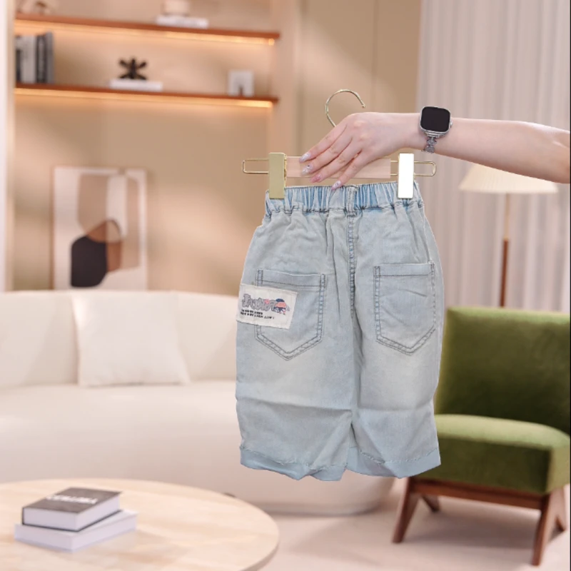 【现货】男童洋气宽松薄款夏季休闲做旧儿童时尚牛仔裤KZ4X436