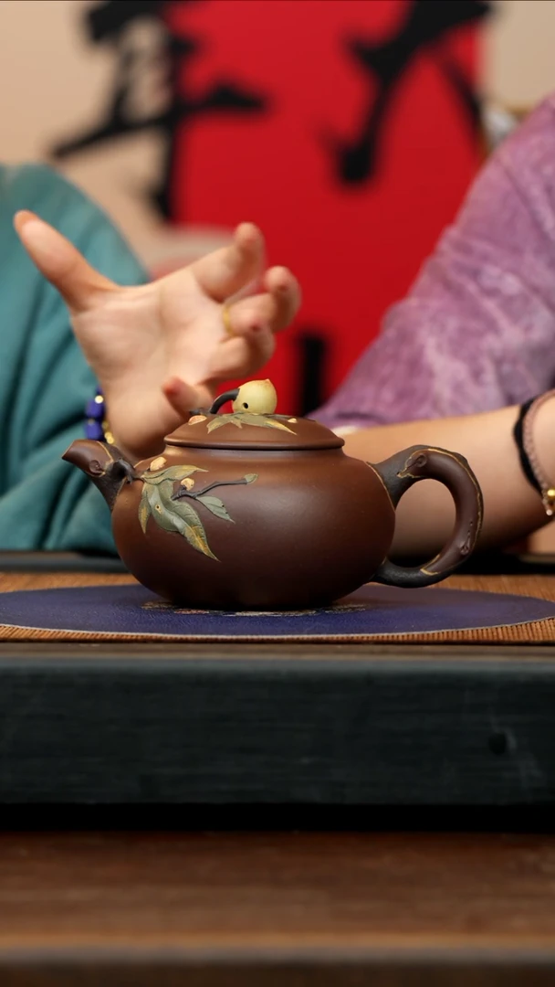 【闪购商品】紫砂茶壶SDH 紫泥 五福临门 420cc