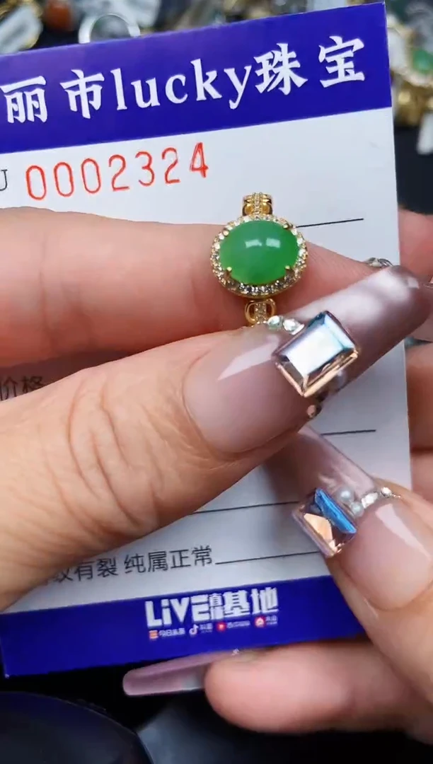 翡翠银S925镶嵌颈饰2324