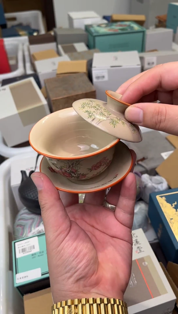 杨柳依依盖碗茶具茶具