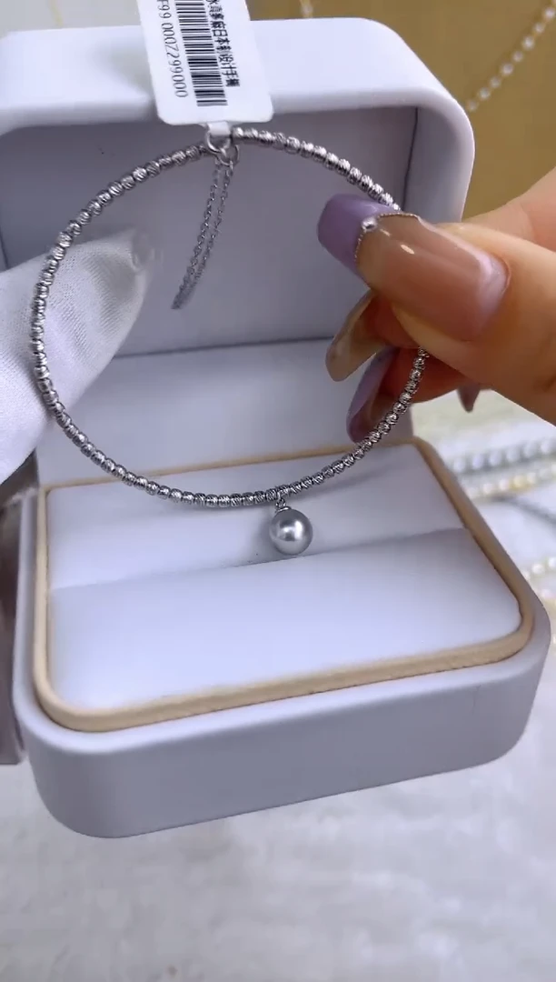 银S925镶嵌手镯海水珍珠多样性发其一