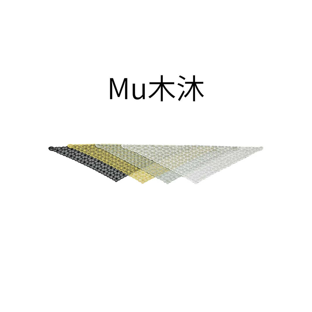 Mu木沐♠新品网纱刺绣三角围脖围巾