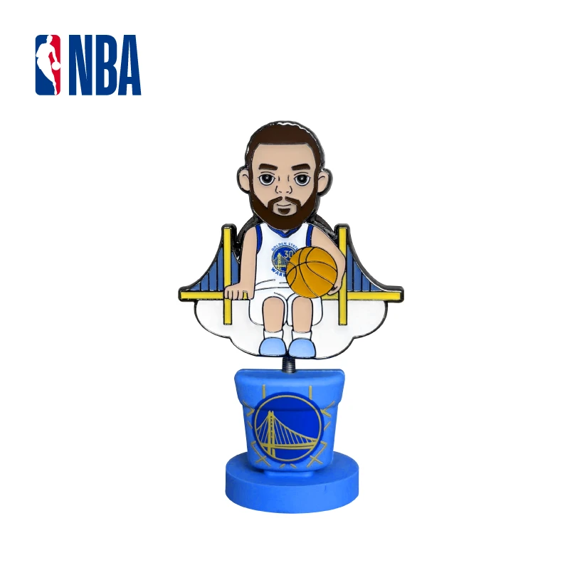 NBA正版球星车载摆件篮球球星摇摇乐卡通徽章（库里詹姆斯欧文）