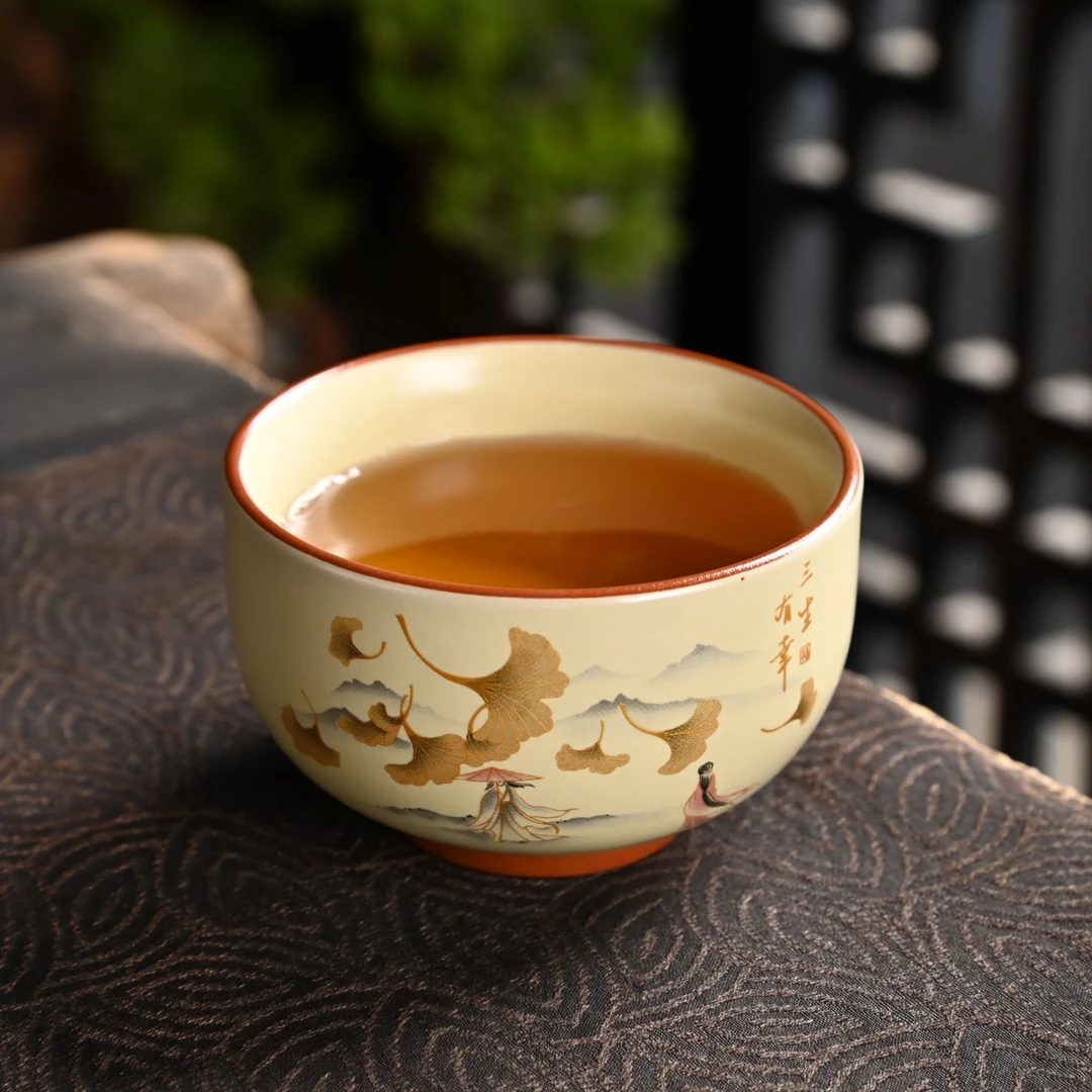 新款汝瓷三生有幸陶瓷茶杯主人杯