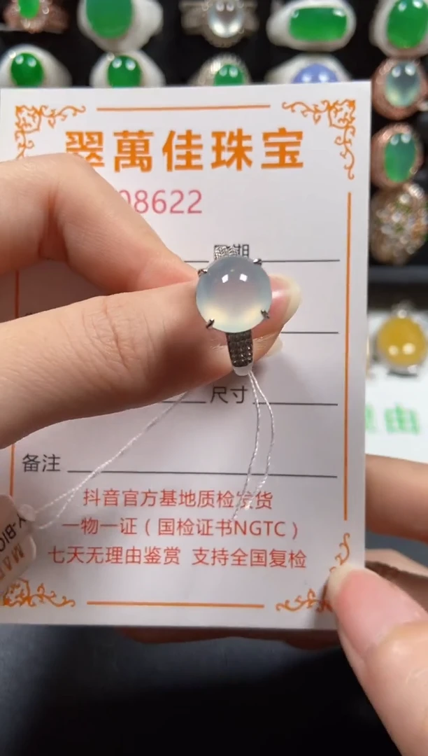 银S925镶嵌戒指翡翠8622