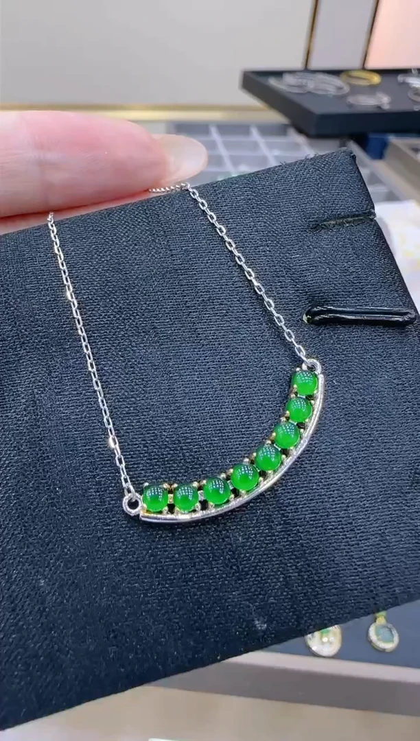 【闪购商品】翡翠套链银S925镶嵌团购多样性发一件