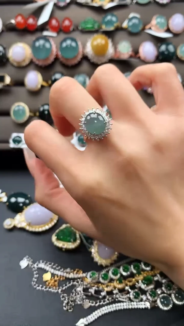 【闪购商品】翡翠戒指银S925镶嵌2536436