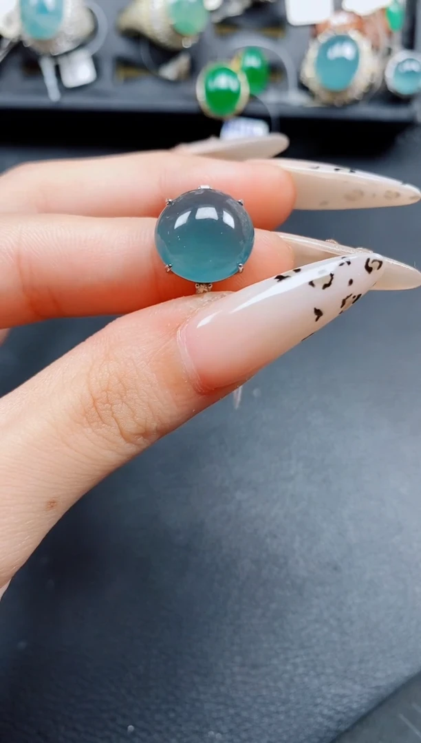 银S925镶嵌戒指翡翠翡翠