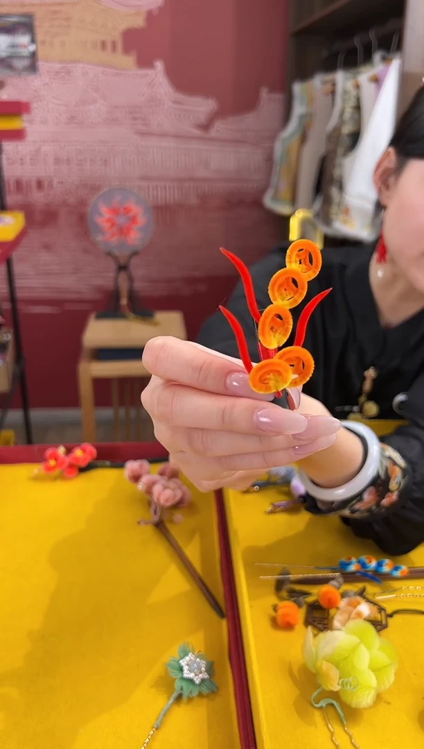 【闪购商品】刺绣 非遗绒花（发饰）