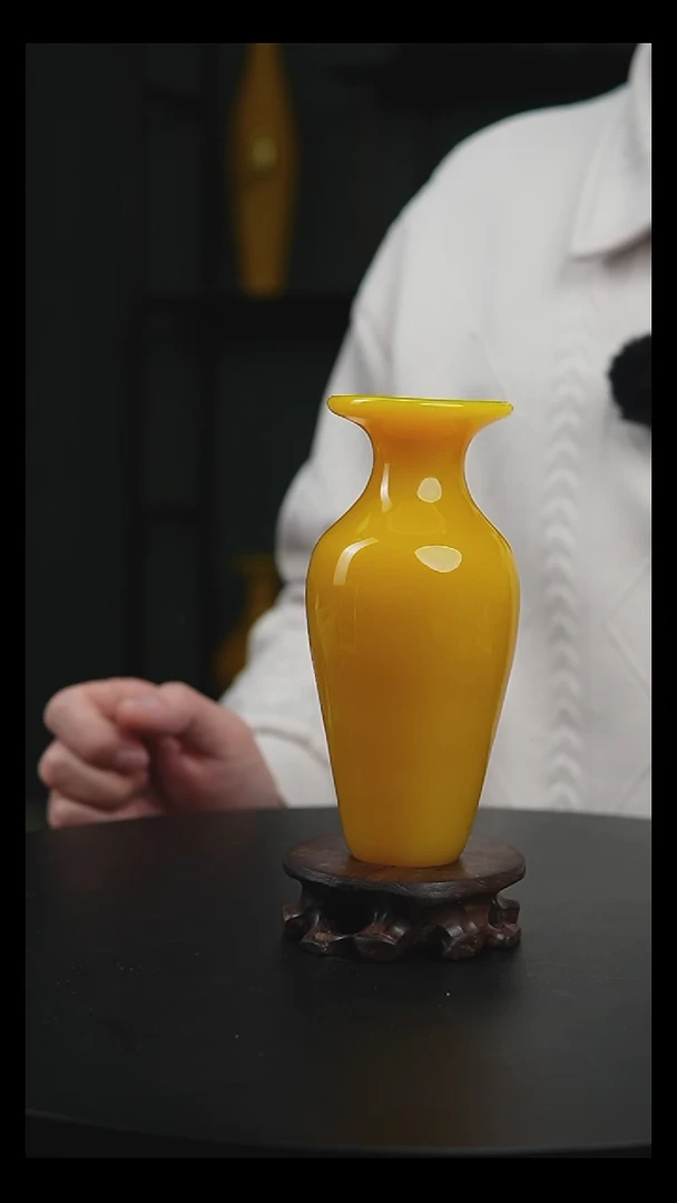 手工艺品琉璃手工琉璃鸡油黄萝卜瓶
