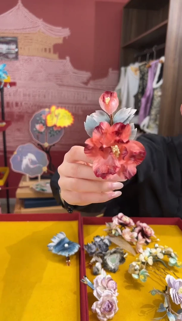 【闪购商品】刺绣非遗绒花（发饰）