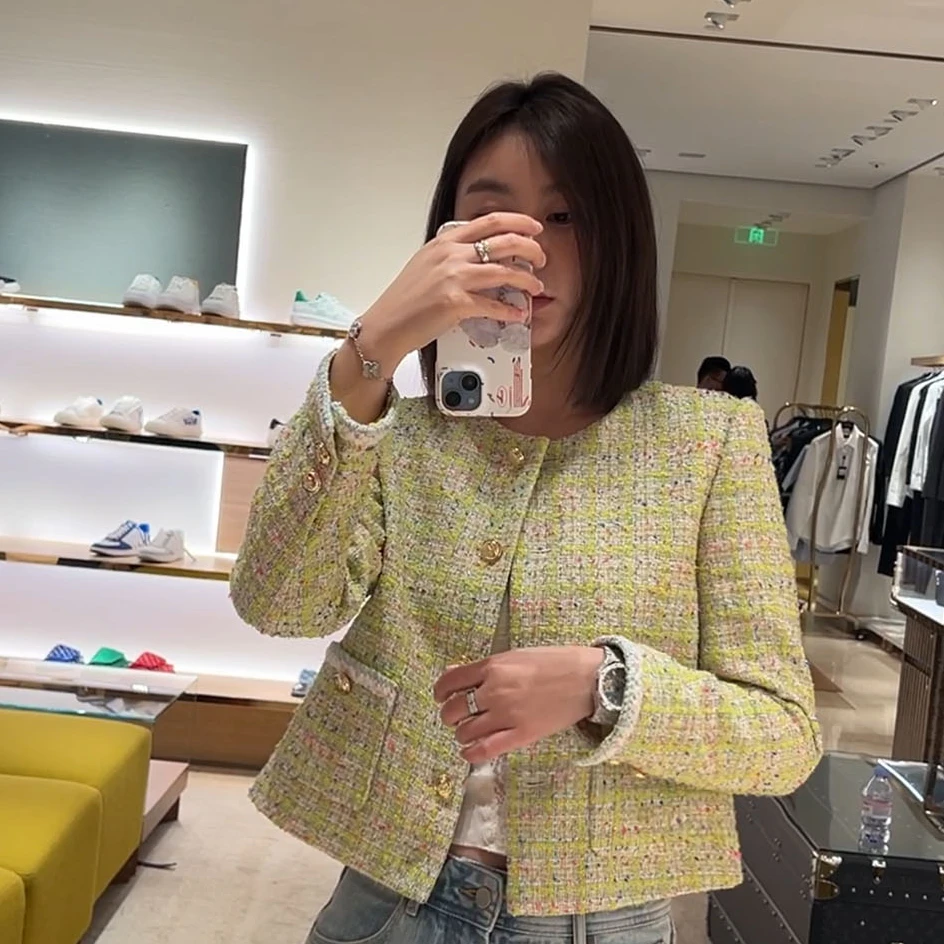 FAIRFAFO林肉肉【彩色编制小香外套】MK24WT028短款时尚小香风外套