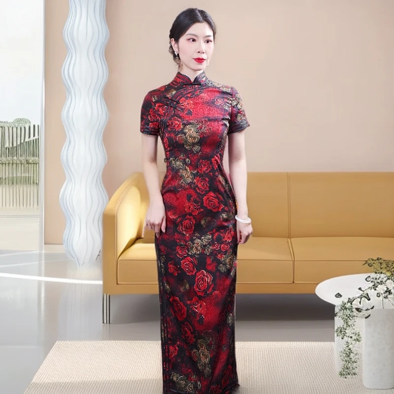 梨花雨红 2025新款日常复古经典改良老上海旗袍