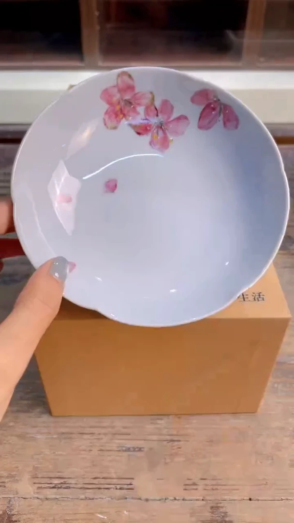 【闪购商品】手绘樱花花口壶承