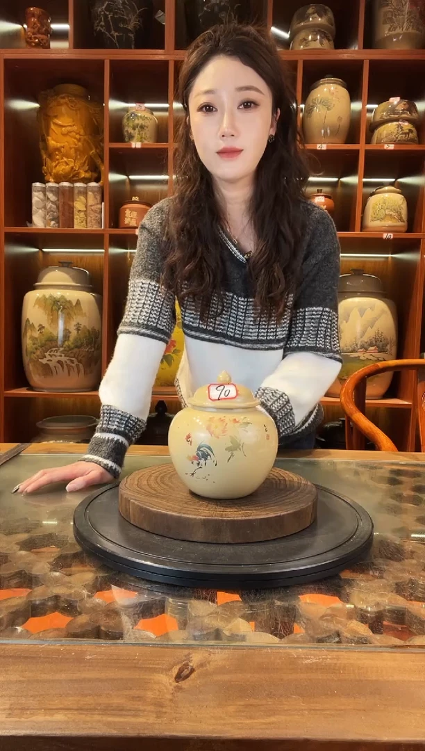 罐李旭泽作品白泥小茶罐@90