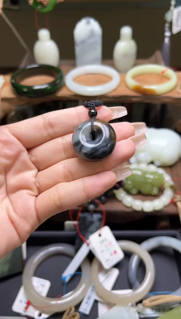 和田玉未镶嵌吊坠(不含链)楼兰三色 平安扣 822714