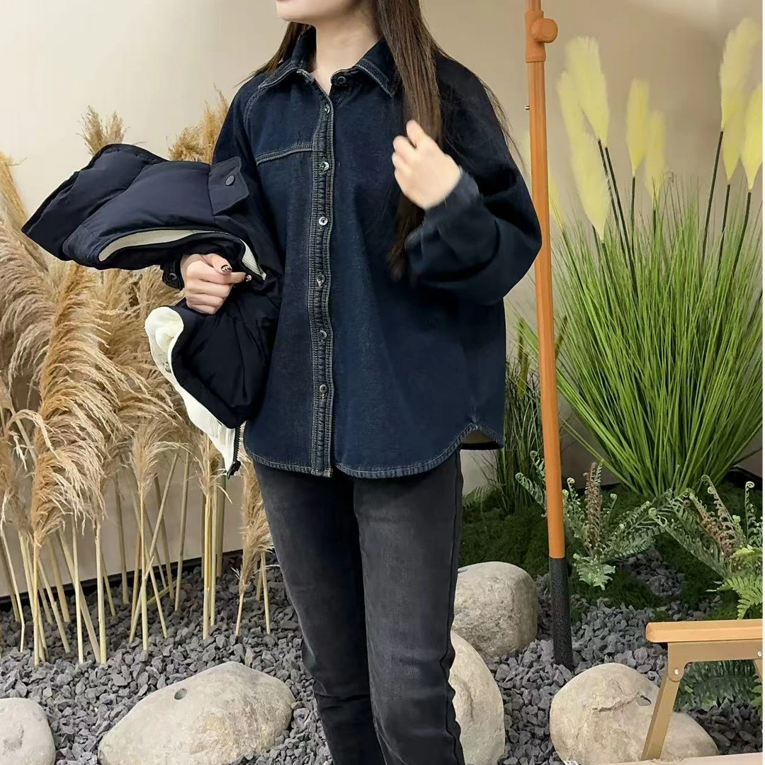 【PGXIAOM】mini定制蓝色加绒牛仔衬衣CY6295