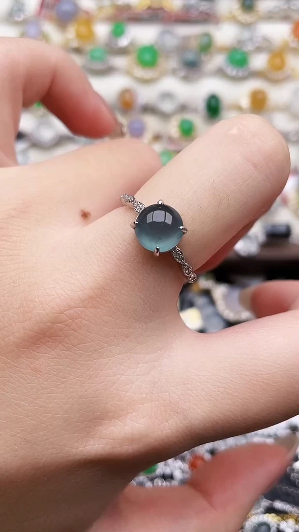 银S925镶嵌戒指翡翠32