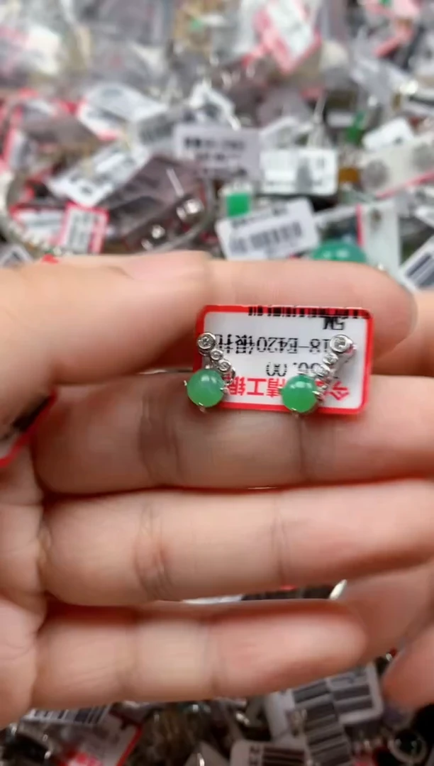 银S925镶嵌戒指翡翠天然A货缅甸翡翠