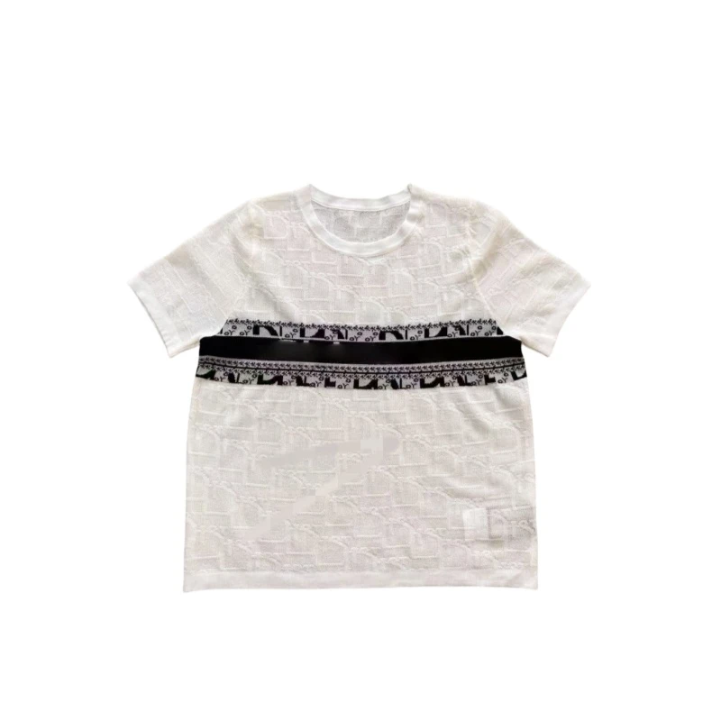 字母提花短袖洋气女装针织上衣TT5114