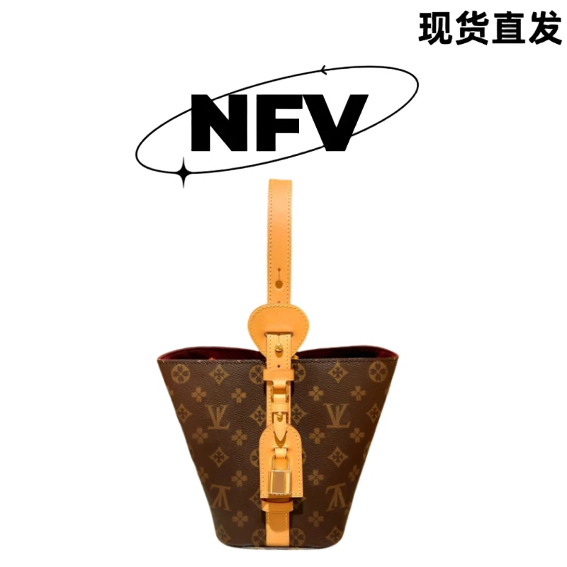 香港品牌2025新款水桶包印花单根磁扣拉链单肩抽绳中号单肩斜跨包