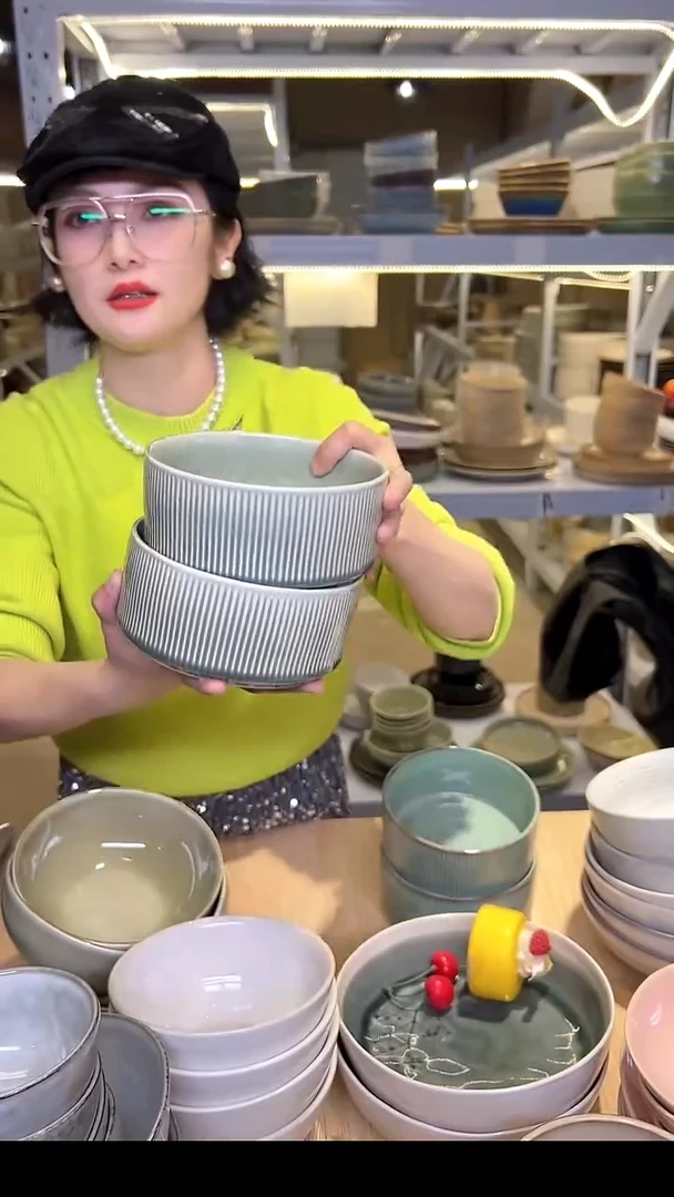 瓷311外贸尾货高温釉下彩陶瓷餐具默认微瑕
