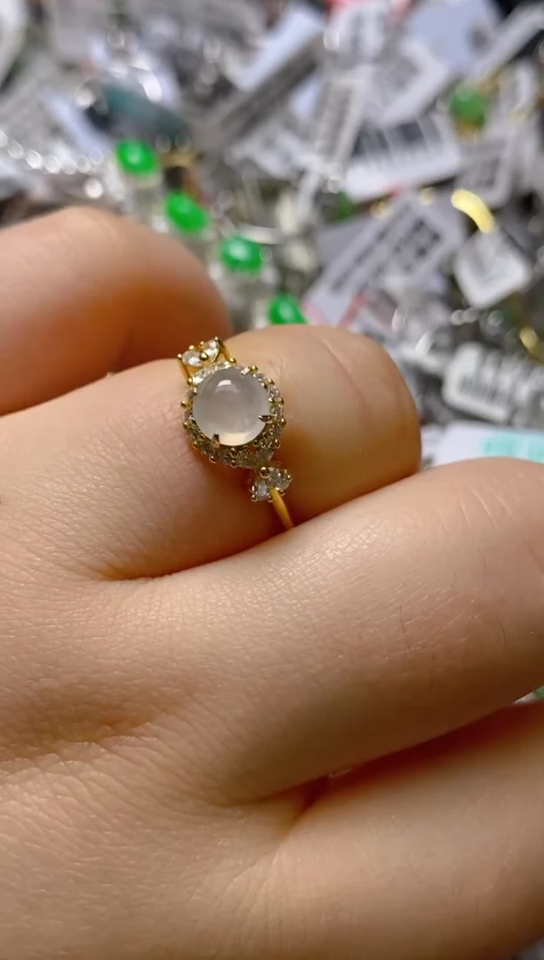 银S925镶嵌戒指翡翠百内无证书