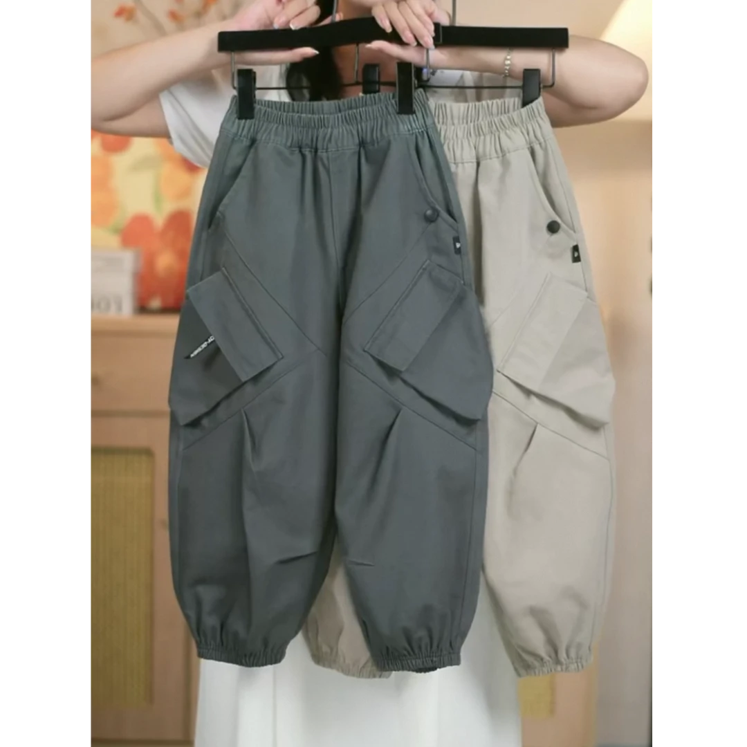 【纯棉】男童裤子秋款童装中大童工装裤儿童韩版洋气休闲裤029