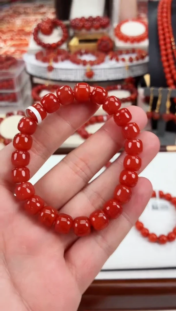 南红玛瑙瓦西老型手串9+未镶嵌一个/条