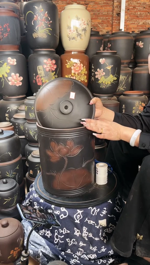 【闪购商品】壶瑕疵 荷花9升水缸  41
