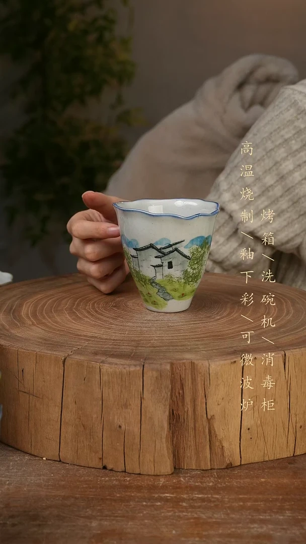 碗瓷景德镇手工手绘高温瓷釉下彩