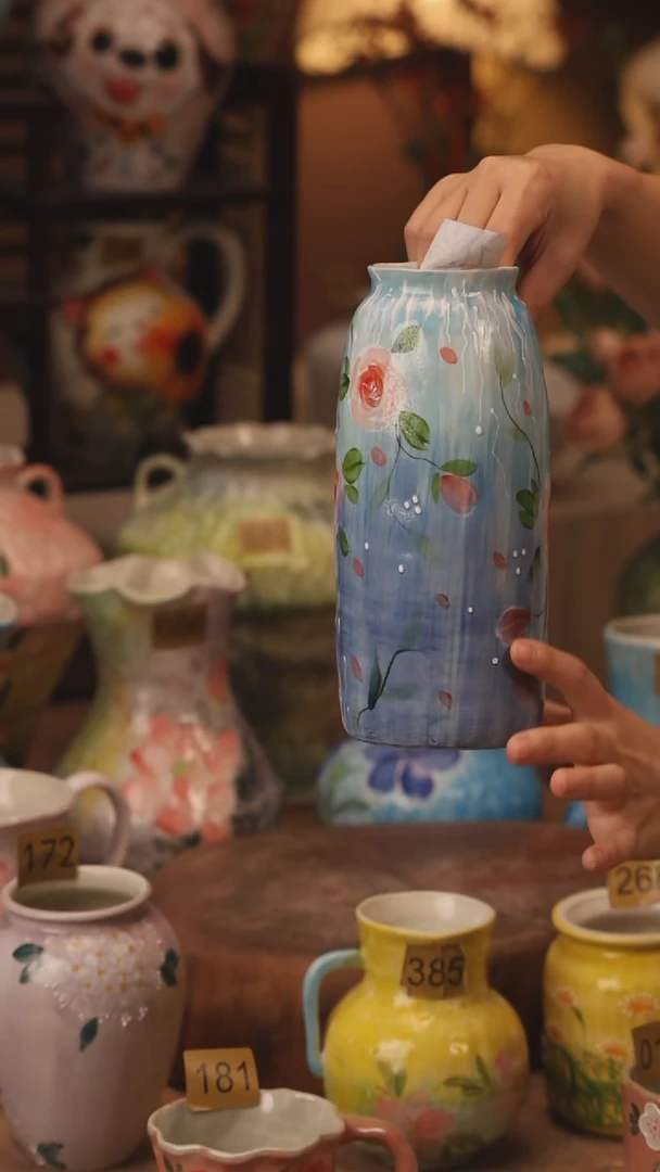 陶瓷106景德镇设计师手作花器摆件侘寂风