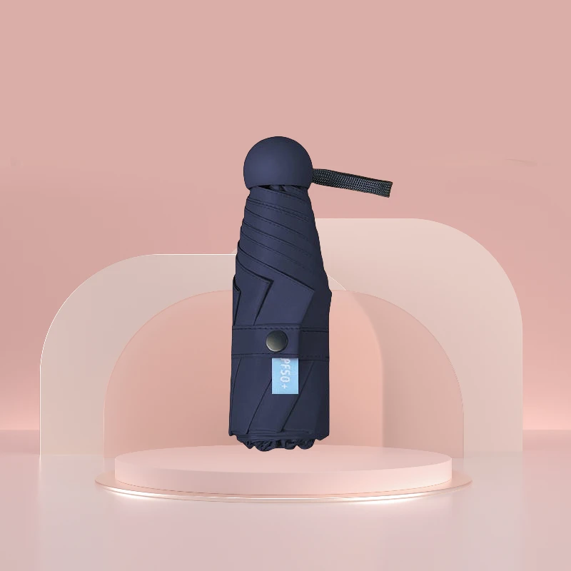 6K双龙骨迷你小巧全自动大号便携口袋伞超轻黑胶防紫外线晴雨两用