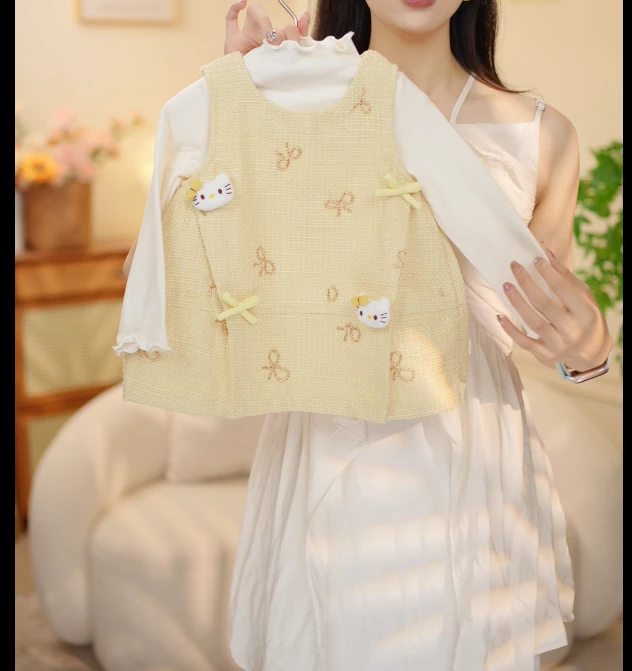 2025秋季新品女童甜美小香风背心裙打底衫秋款两件套XY25137