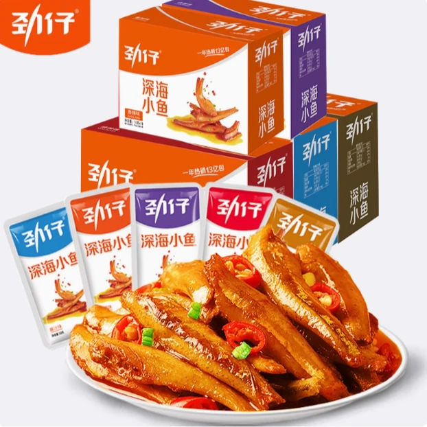 劲仔12g小鱼仔包香辣小鱼干麻辣毛毛鱼湖南特产休闲即食小吃零食