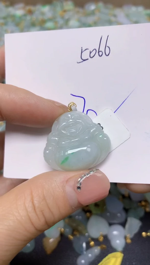 【闪购商品】翡翠挂件18K金镶嵌 天然翡翠A货