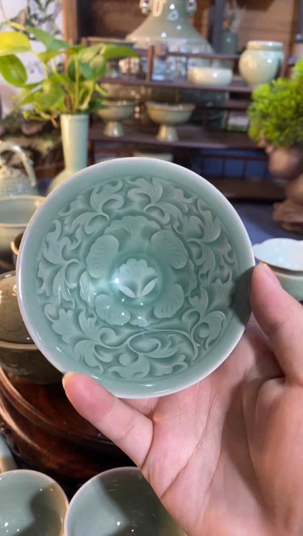 【闪购商品】礼盒装手工刻花薄胎斗笠 【XSD023】