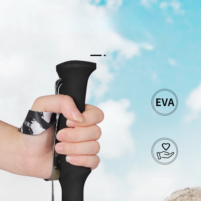 新款登山杖户外徒步杖外锁碳素超轻伸缩手杖碳纤维折叠拐杖轻便