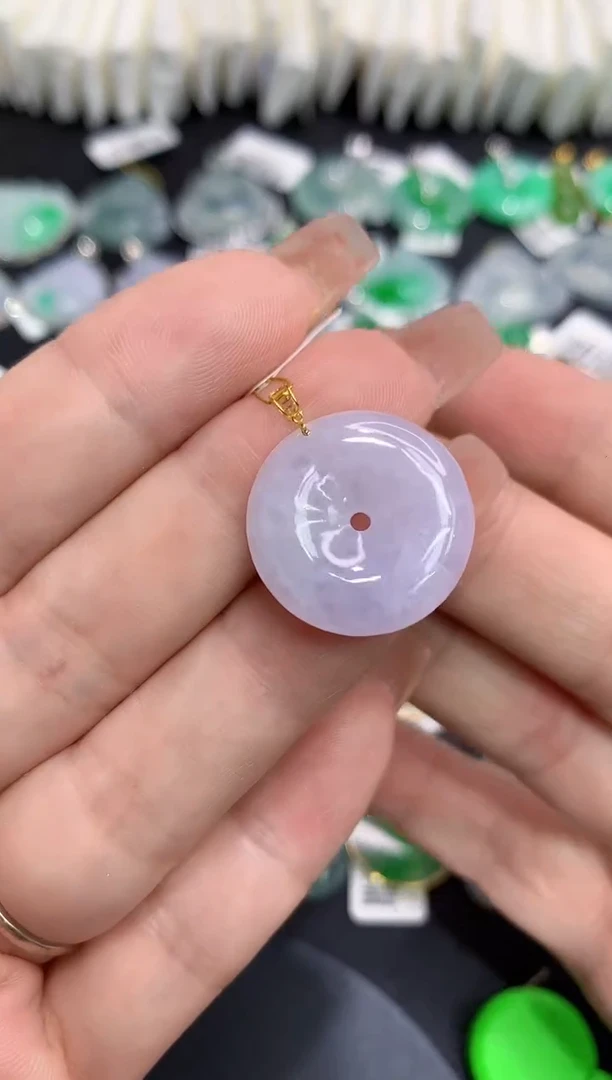 吊坠(不含链)18K金镶嵌翡翠111111111