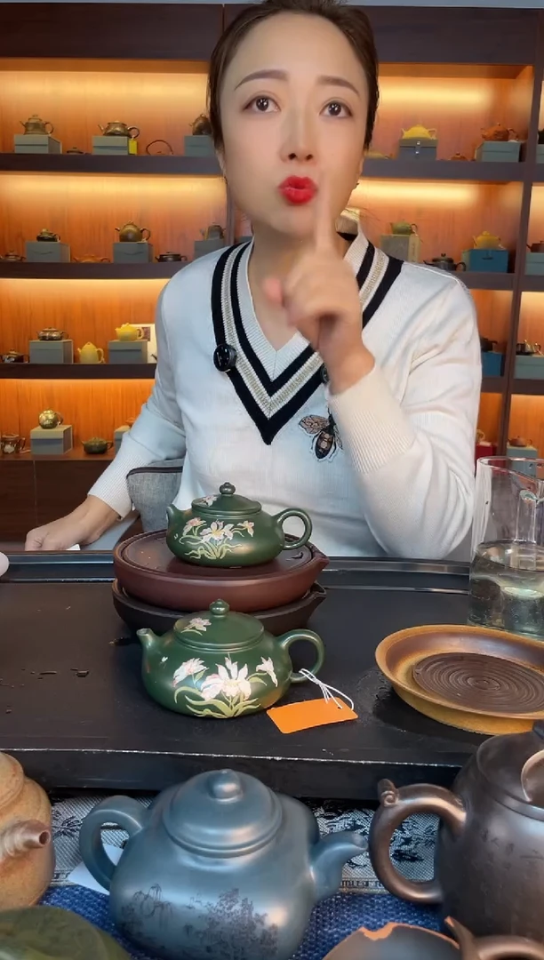 茶壶紫砂郁金香寒江 墨绿泥 赵晖