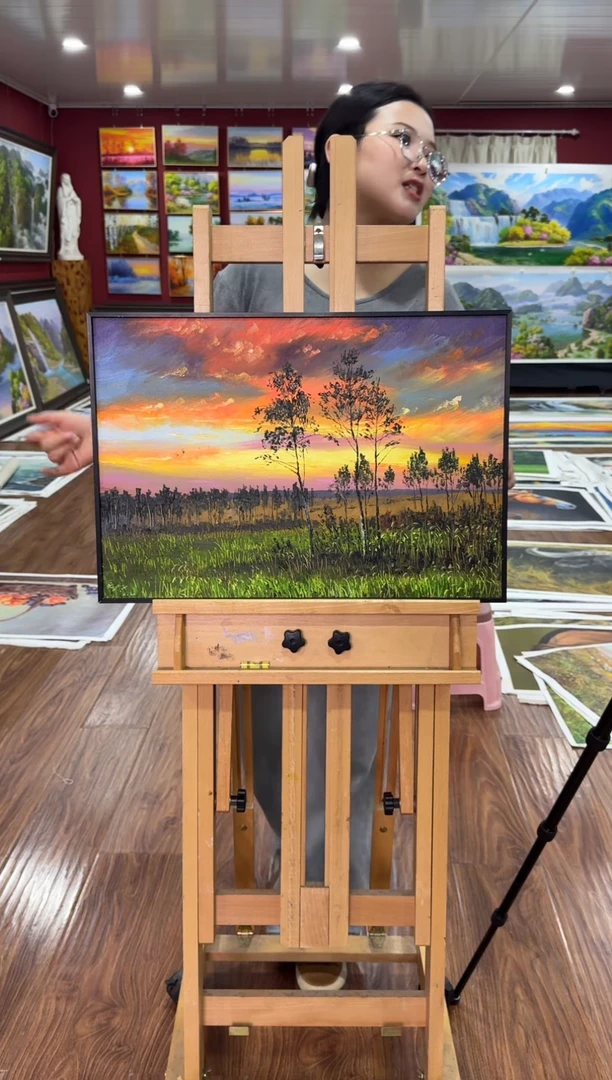 油画【新品含装裱】朝鲜画家原创手绘油画作品