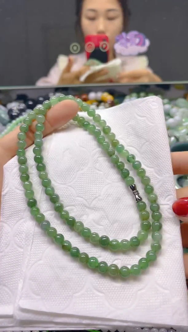 颈饰未镶嵌翡翠5MM/P/翡翠A货，一件也是批发价