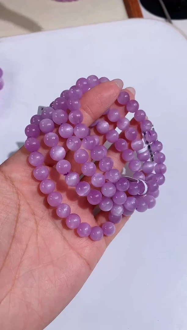 【闪购商品】锂辉石手串未镶嵌8mm紫锂辉石手链多样性发其一