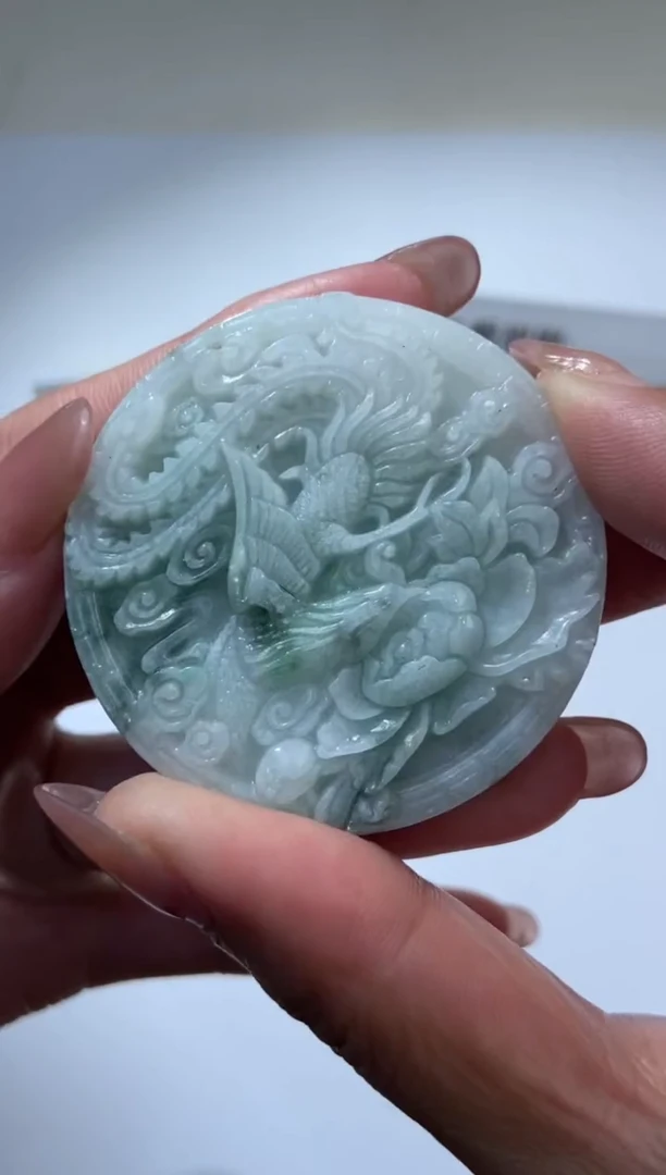 【闪购商品】翡翠挂件未镶嵌2202244/龙凤牌 多样性一件发