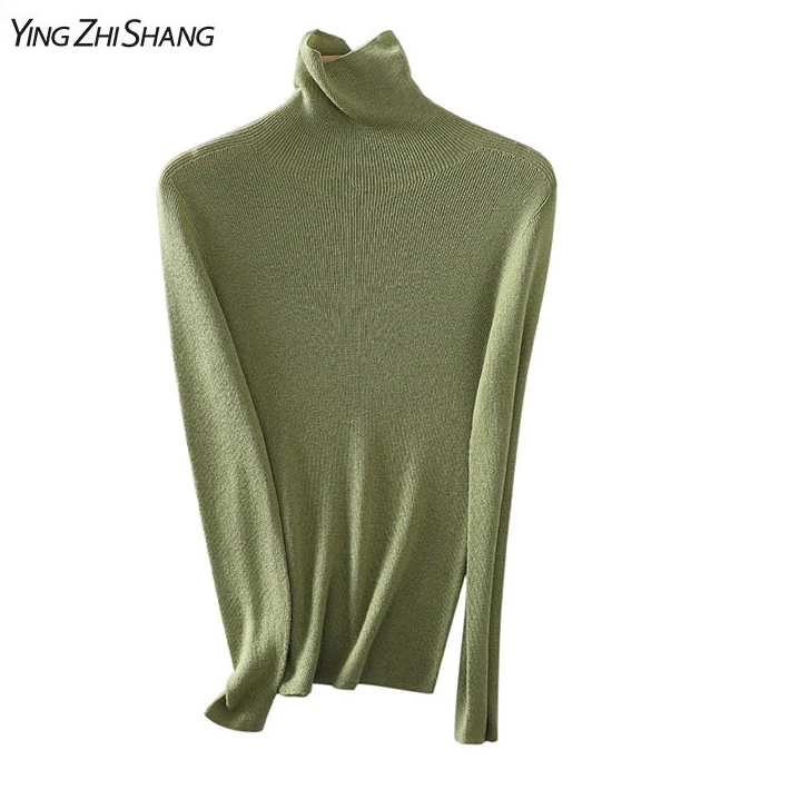【白桦专属】赢智尚秋冬纯色保暖百搭高领亲肤绵羊针织衫ZZ00387
