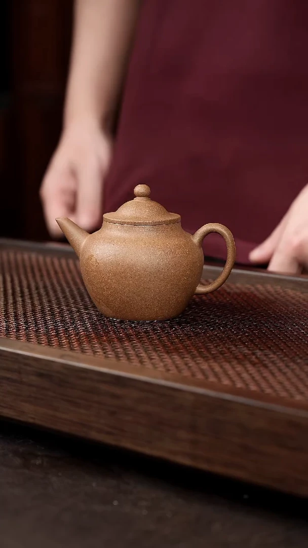 茶杯紫砂芝麻绿笠帽