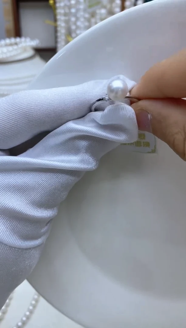 【闪购商品】淡水珍珠戒指银S925镶嵌7-8