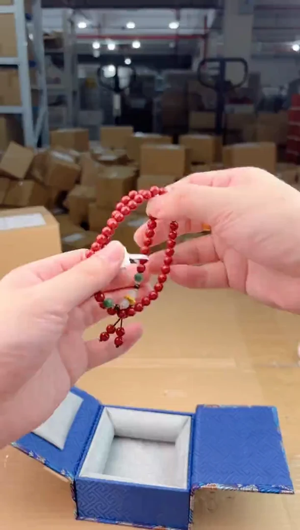 禧一文玩朱砂类手串无礼盒